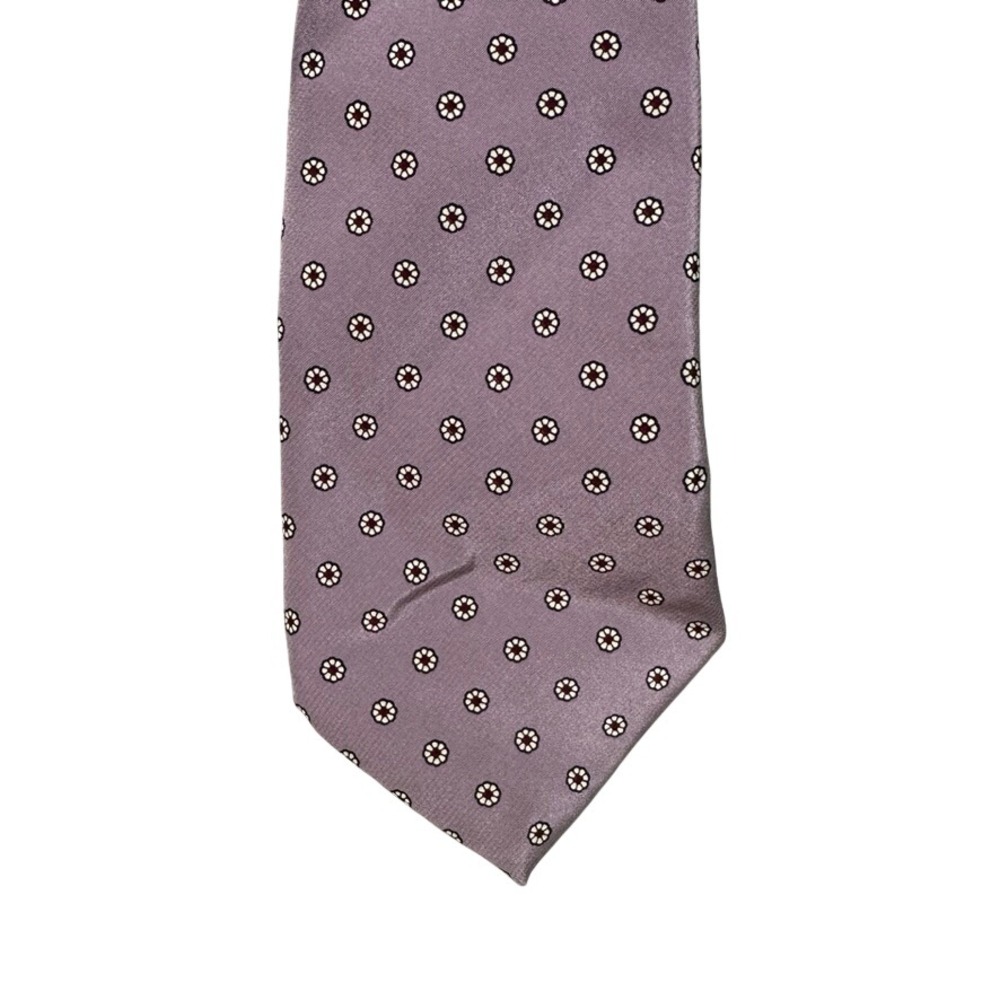 Alberto Zerra Italy Silk Tie Mauve Purple Geometric Floral Medallion Handmade